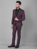 Mens Wine Checked 2 Piece Suit