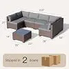 Qsun 7-Piece Outdoor Sectional Patio Furniture Set, PE Rattan Outdoor Furniture Patio Conversation S