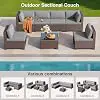 Qsun 7-Piece Outdoor Sectional Patio Furniture Set, PE Rattan Outdoor Furniture Patio Conversation S
