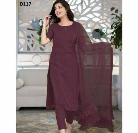 Kurti With Bottom Wear And Dupatta Set
